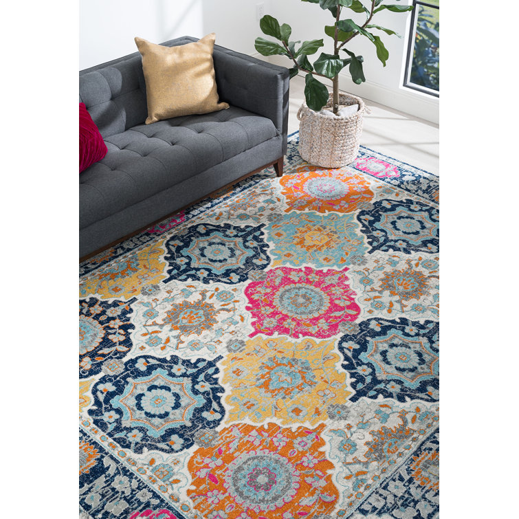 World Menagerie Mattera Oriental Navy Area Rug & Reviews Wayfair